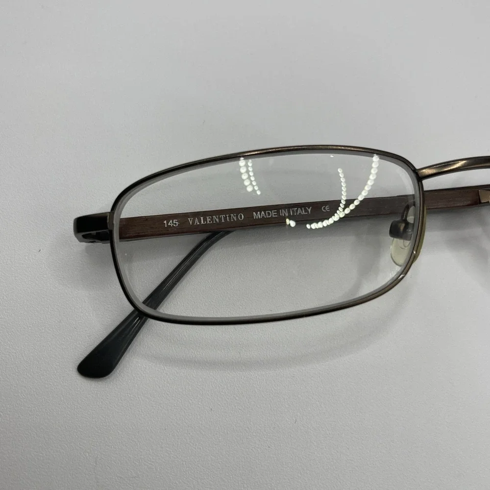 Valentino Eyeglasses 1153 Brown/Wood 0ZR8‎ 145 4/6 53-18 W Y2K Metal Frame Bratz